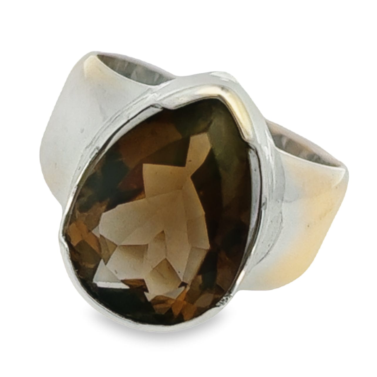 Brown smoky store quartz ring