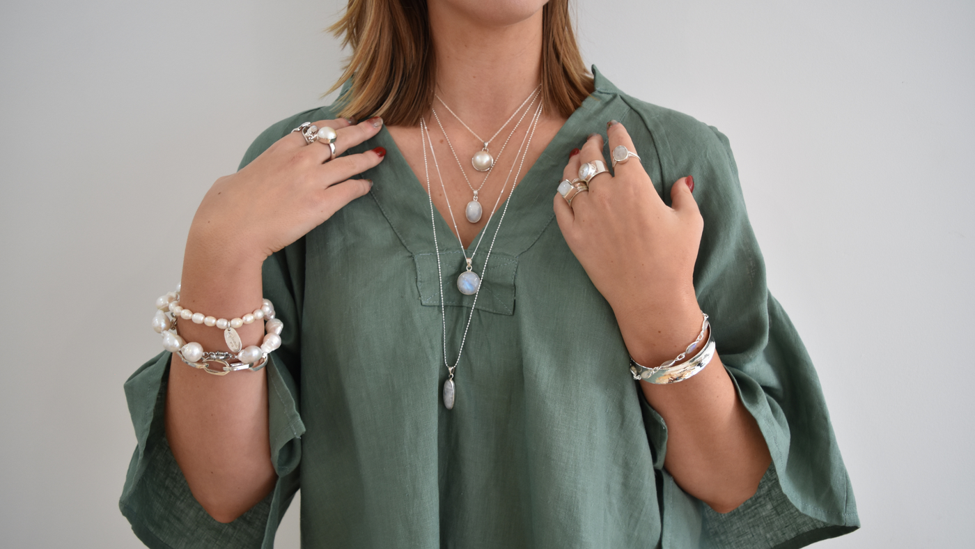 June Birthstone - Pearl and Moonstone