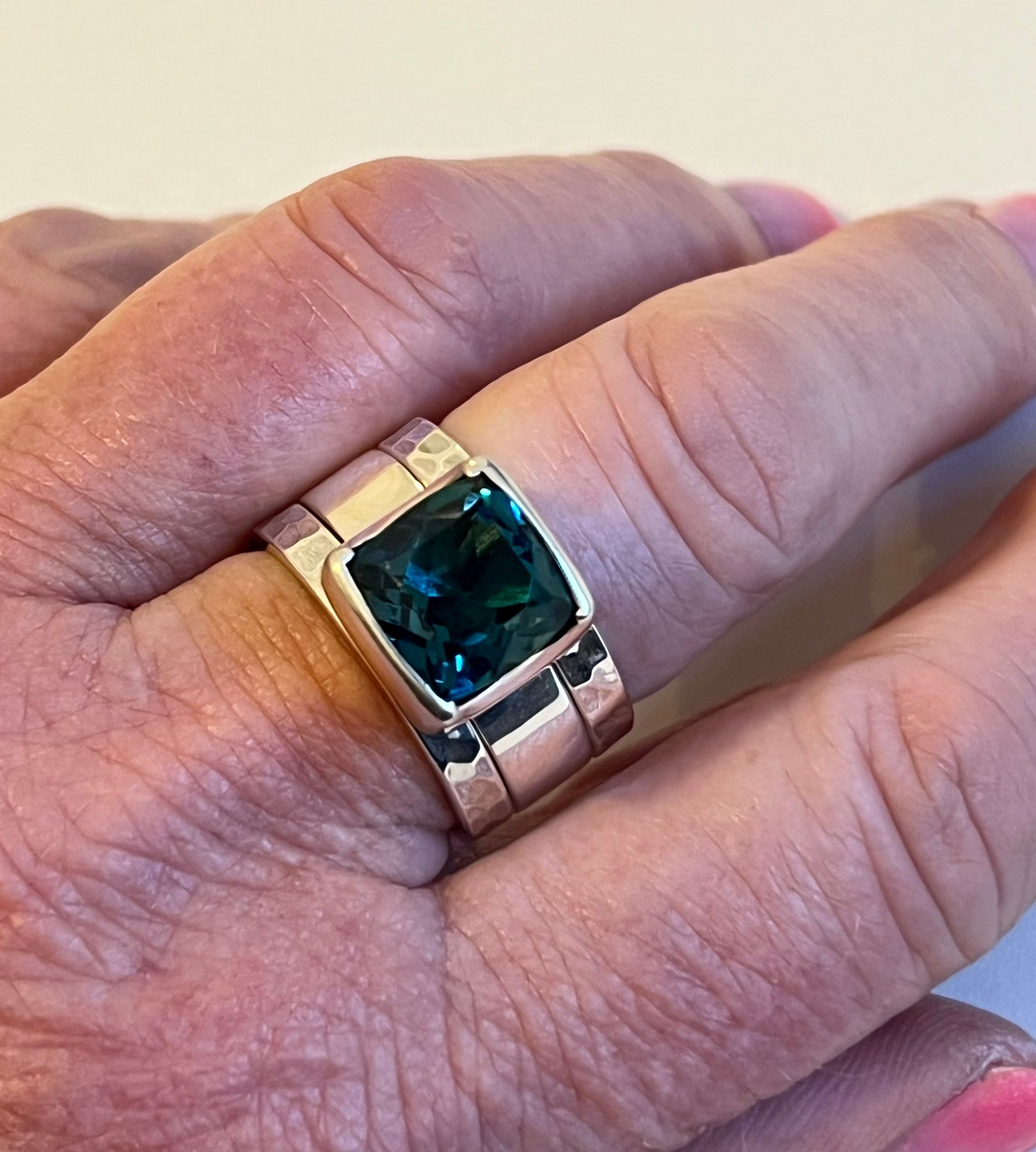 London Blue Topaz Square Cut Ring Desiderate Desiderate PTY LTD