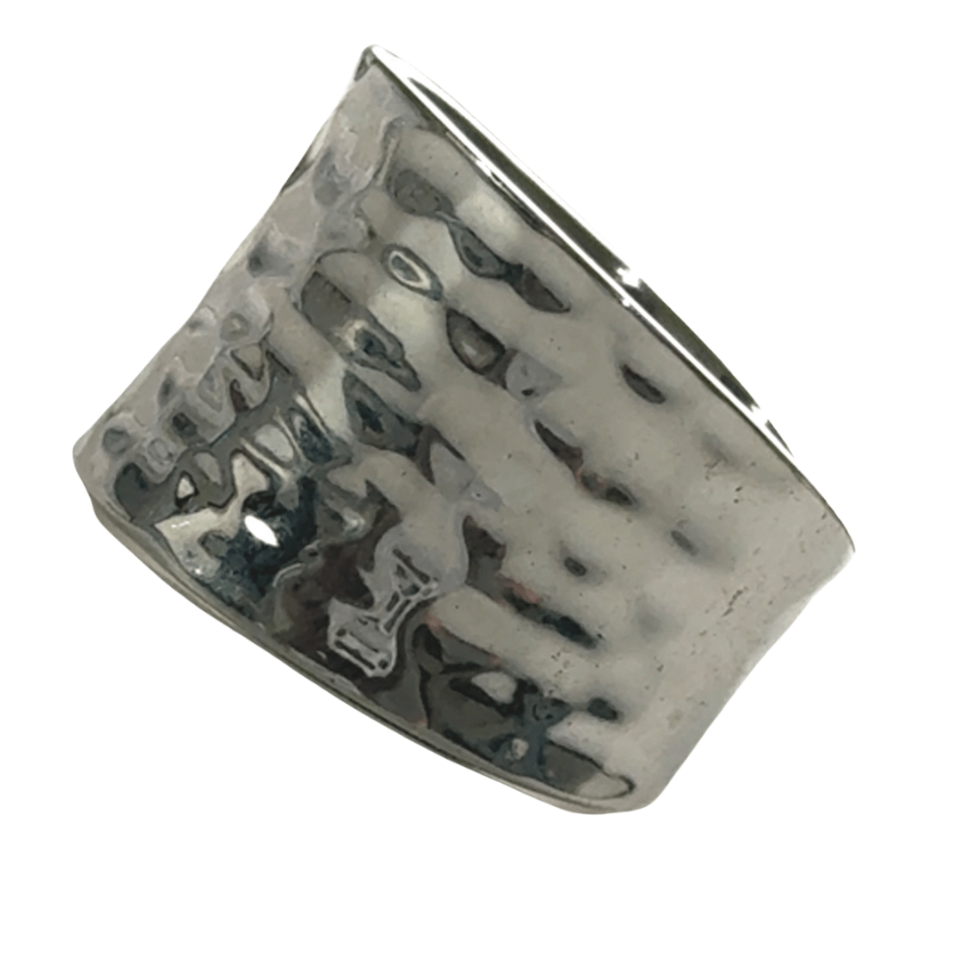 Ripple Effect Ring - Beaten Silver Ring | Desiderate