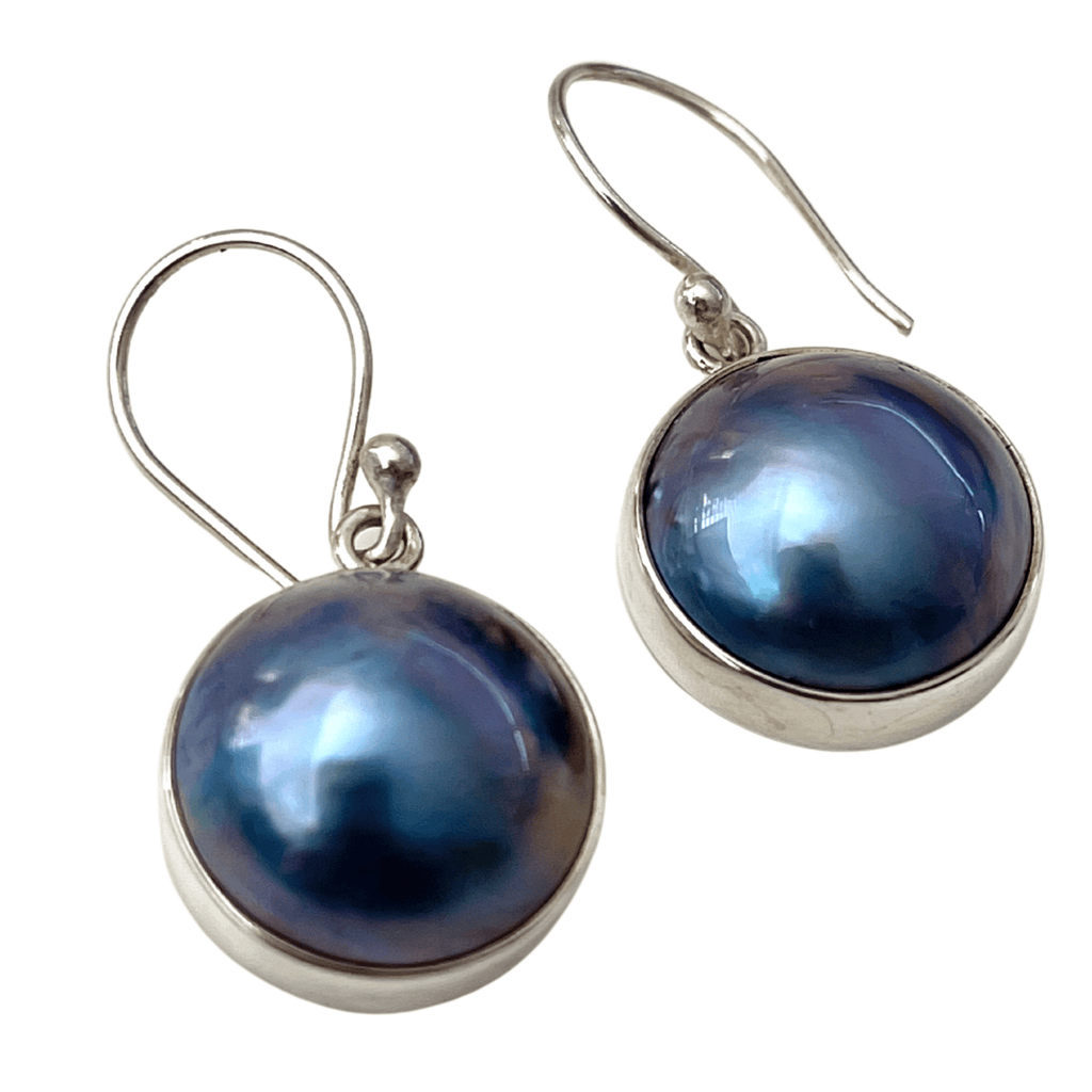 1*p様 All Blue Pearl earrings mediumシルバーピ Pearl Earrings- Blue | Desiderate Jewellery