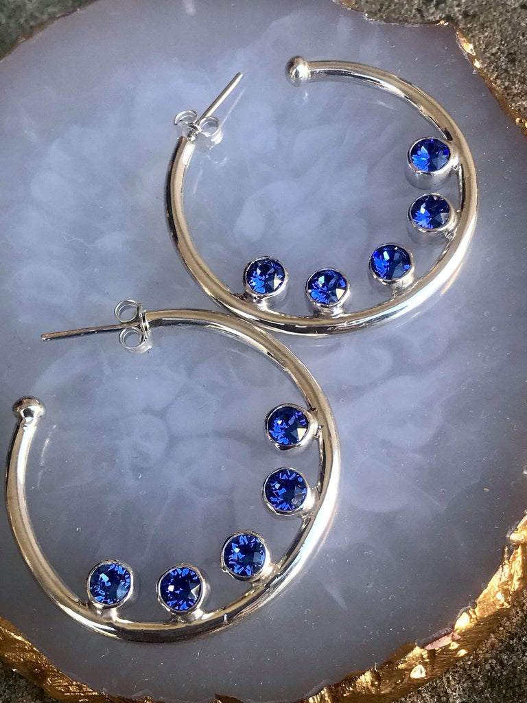 Affinity Gems 5.56ct Blue Topaz Hoop Earrings Sterling Silver - QVC UK